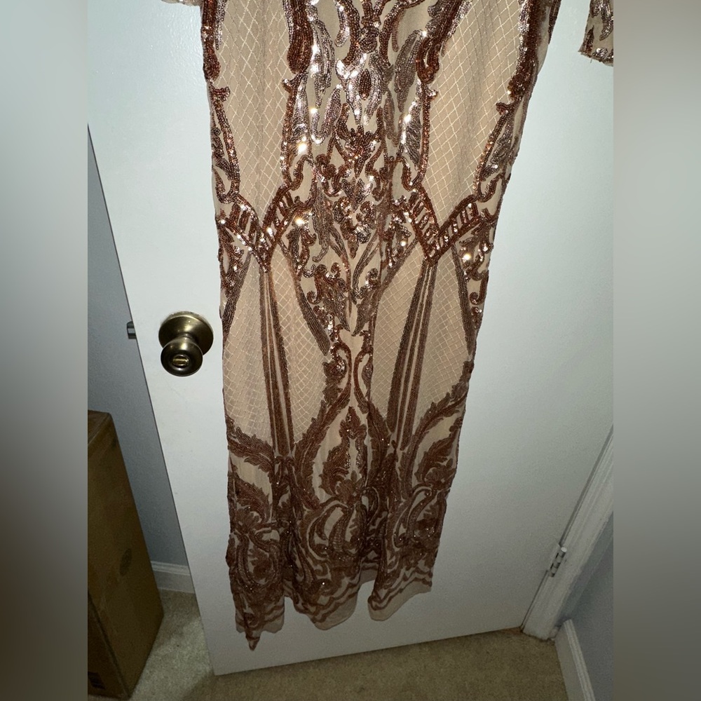 Betsy & Adam Sequin Gown - Picture 3 of 8
